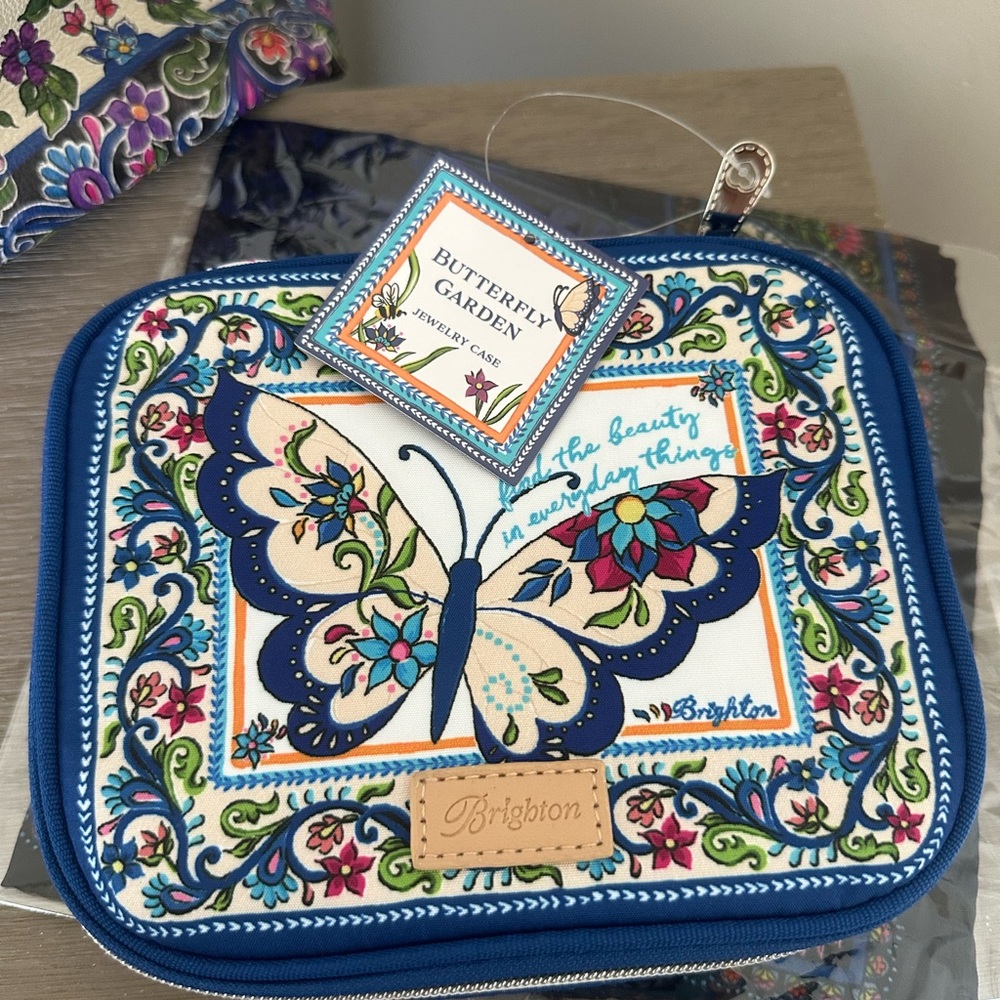 Brighton Tote Lotus Floral Journey to India Black Multicolor Handbag w/bonus - Picture 6 of 6